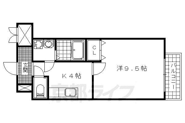 CITY SPIRE浜大津駅前(1K/6階)の間取り写真