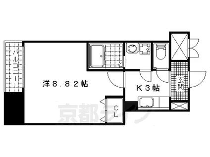 CITY SPIRE浜大津駅前(1K/9階)の間取り写真