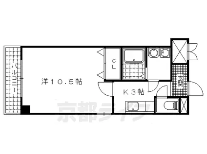 CITY SPIRE浜大津駅前(1K/6階)の間取り写真