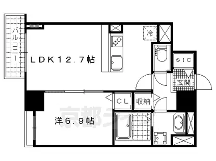 ときわぎ(1LDK/9階)の間取り写真