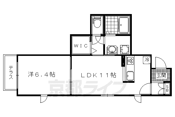 メゾン廣瀬(1LDK/2階)の間取り写真