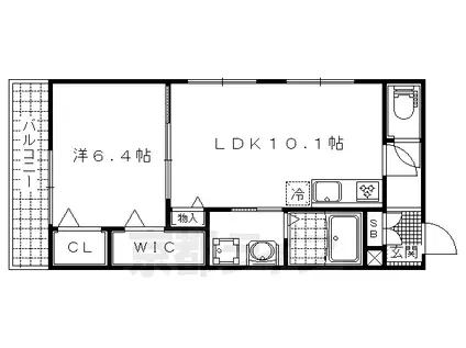 京都市東西線 椥辻駅 徒歩7分 3階建 築11年(1LDK/3階)の間取り写真