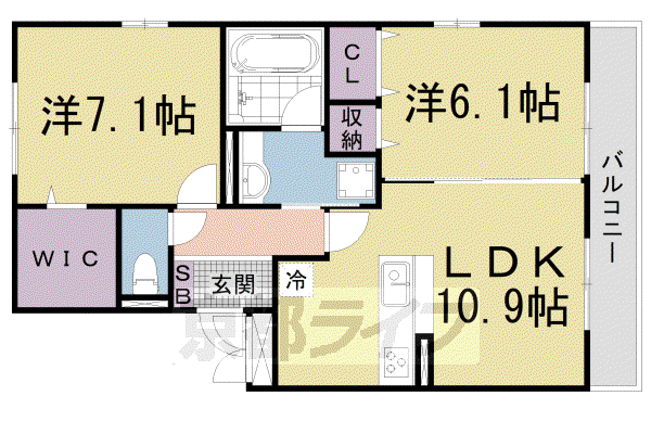フェリーチェファミリア(2LDK/2階)の間取り写真
