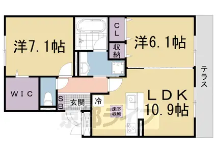 フェリーチェファミリア(2LDK/1階)の間取り写真