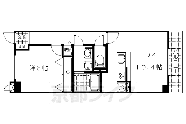 京都市東西線 椥辻駅 徒歩13分 4階建 築11年(1LDK/1階)の間取り写真