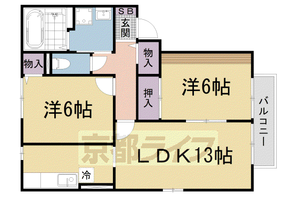 アンシャンテオオギ(2LDK/2階)の間取り写真
