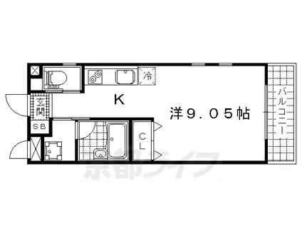 京都市東西線 御陵駅 徒歩9分 2階建 築9年(ワンルーム/2階)の間取り写真