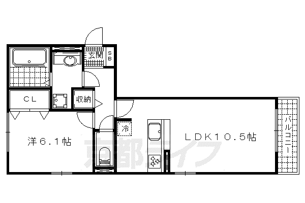 CASAENTRE(1LDK/2階)の間取り写真