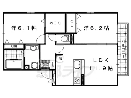 CASAPASO(2LDK/3階)の間取り写真