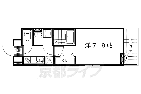 ライフステージ MS(1K/1階)の間取り写真