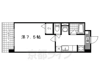 シェリール山﨑(1K/2階)の間取り写真