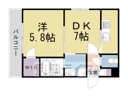 京阪電気鉄道鴨東線 神宮丸太町駅 徒歩9分 3階建 築5年(1DK/1階)の間取り写真