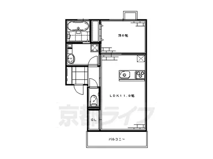 エクセルカーサ(1LDK/2階)の間取り写真