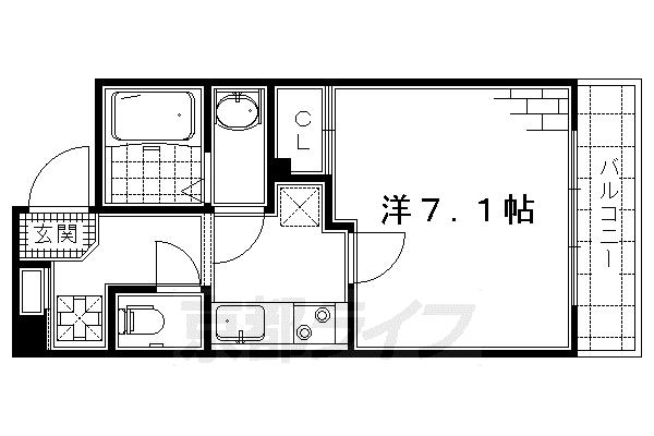 京阪電気鉄道京阪線 藤森駅 徒歩10分 4階建 築12年(1K/3階)の間取り写真