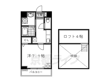 京阪電気鉄道京阪線 中書島駅 徒歩12分 2階建 築11年(1K/2階)の間取り写真
