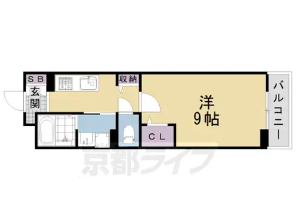京都市東西線 六地蔵駅(京都市営) 徒歩8分 5階建 築11年(1K/1階)の間取り写真