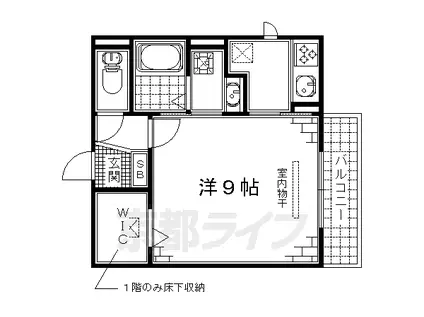 フォーチュン ウェル F(1K/1階)の間取り写真