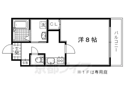 京阪電気鉄道京阪線 中書島駅 徒歩2分 5階建 築10年(1K/2階)の間取り写真