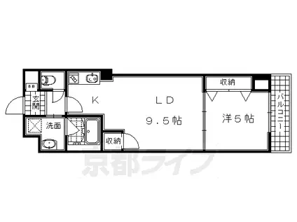 近鉄京都線 桃山御陵前駅 徒歩3分 4階建 築11年(1LDK/3階)の間取り写真