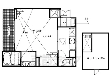 京阪電気鉄道京阪線 藤森駅 徒歩8分 3階建 築10年(1K/3階)の間取り写真