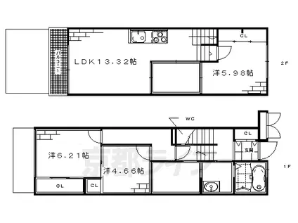 コートハウス伏見桃山(3LDK/1階)の間取り写真