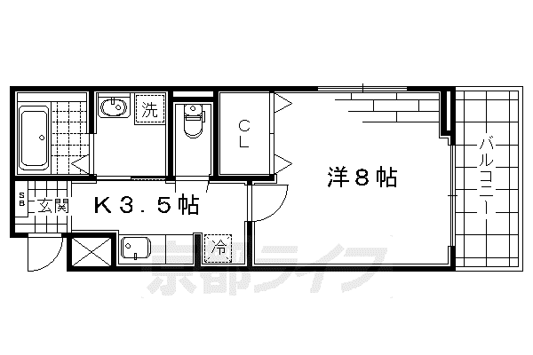 近鉄京都線 伏見駅(京都) 徒歩25分 3階建 築10年(1K/3階)の間取り写真