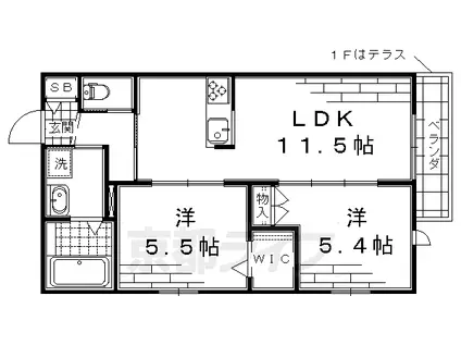 ラシーヌ藤森(2LDK/2階)の間取り写真