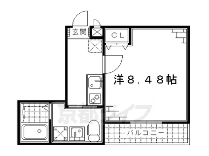 ASフラッティ竹田(1K/3階)の間取り写真