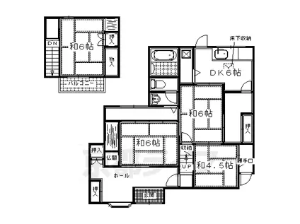 京阪電気鉄道京阪線 墨染駅 徒歩2分 2階建 築58年(4DK)の間取り写真