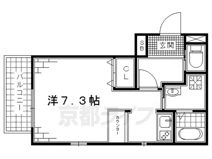 京阪電気鉄道京阪線 龍谷大前深草駅 徒歩6分 3階建 築10年(1K/2階)の間取り写真