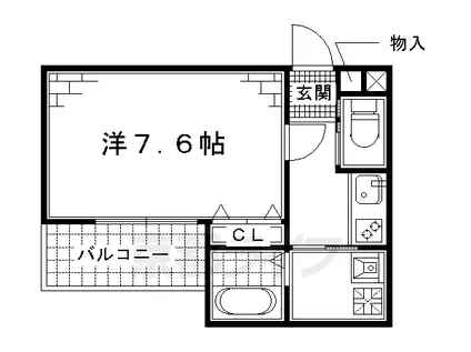 京阪電気鉄道京阪線 龍谷大前深草駅 徒歩6分 3階建 築9年(1K/3階)の間取り写真
