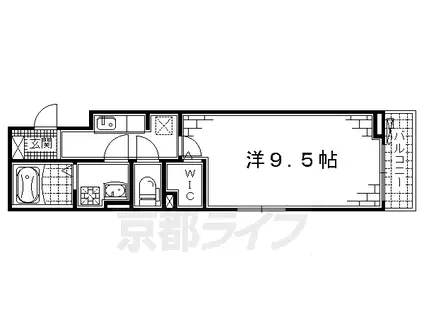 京阪電気鉄道宇治線 観月橋駅 徒歩10分 3階建 築9年(1K/2階)の間取り写真