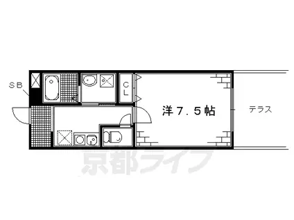 京阪電気鉄道京阪線 藤森駅 徒歩5分 2階建 築10年(1K/1階)の間取り写真