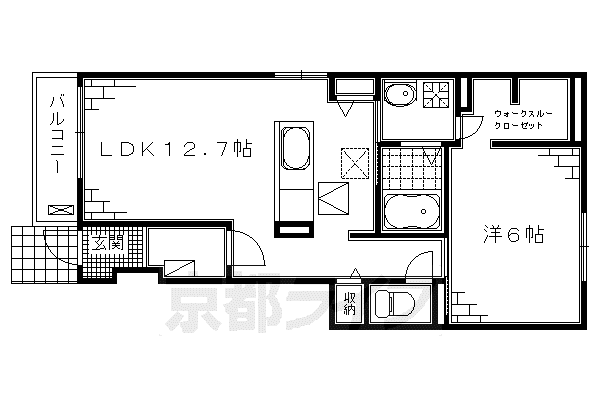 京阪電気鉄道京阪線 石清水八幡宮駅 徒歩27分 2階建 築10年(1LDK/1階)の間取り写真