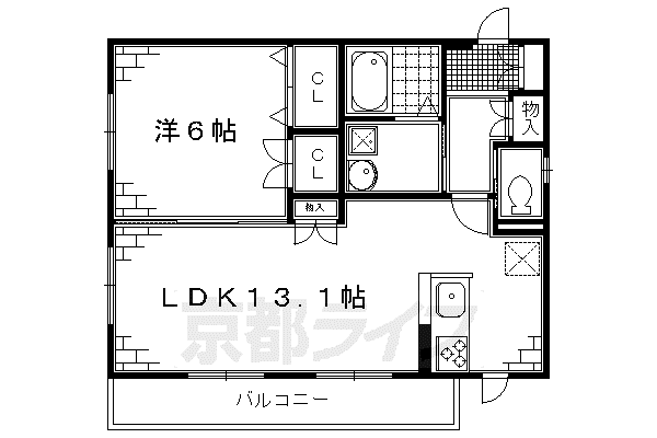 京阪電気鉄道京阪線 伏見桃山駅 徒歩9分 3階建 築10年(1LDK/1階)の間取り写真