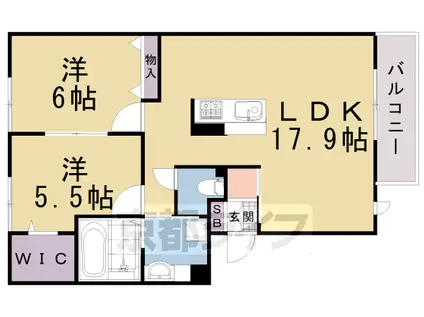 近鉄京都線 伏見駅(京都) 徒歩18分 3階建 築9年(2LDK/3階)の間取り写真