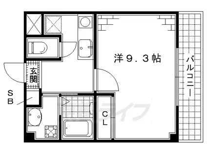 京阪電気鉄道京阪線 墨染駅 徒歩4分 3階建 築9年(1K/2階)の間取り写真