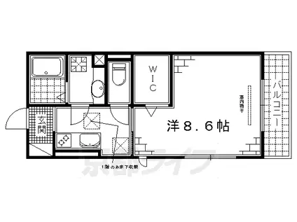 近鉄京都線 上鳥羽口駅 徒歩4分 3階建 築8年(1K/3階)の間取り写真
