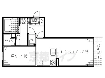京都市烏丸線 竹田駅(京都) 徒歩14分 3階建 築9年(1LDK/1階)の間取り写真