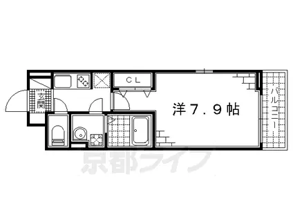 京阪電気鉄道京阪線 淀駅 徒歩11分 3階建 築8年(1K/3階)の間取り写真