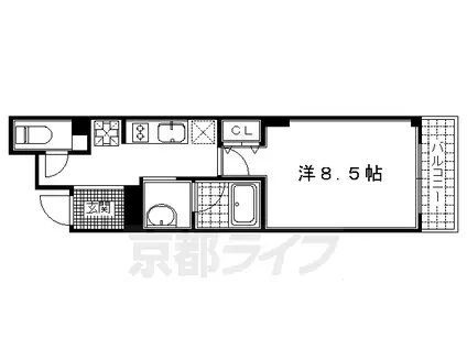 京阪電気鉄道京阪線 伏見桃山駅 徒歩14分 3階建 築9年(1K/1階)の間取り写真