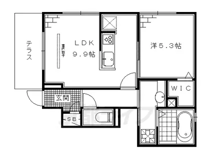 京阪電気鉄道京阪線 中書島駅 徒歩33分 2階建 築8年(1LDK/1階)の間取り写真