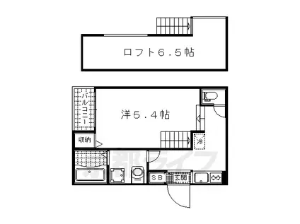 京阪電気鉄道京阪線 龍谷大前深草駅 徒歩9分 2階建 築8年(1K/2階)の間取り写真