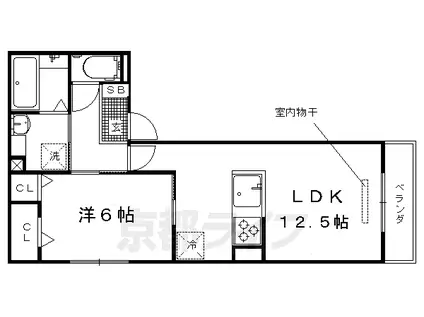 京阪電気鉄道京阪線 藤森駅 徒歩11分 3階建 築8年(1LDK/1階)の間取り写真