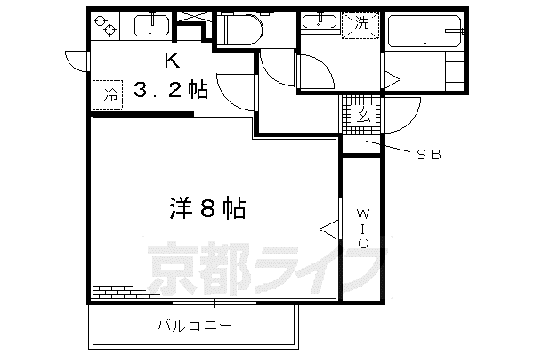 京阪電気鉄道京阪線 墨染駅 徒歩8分 2階建 築8年(1K/2階)の間取り写真