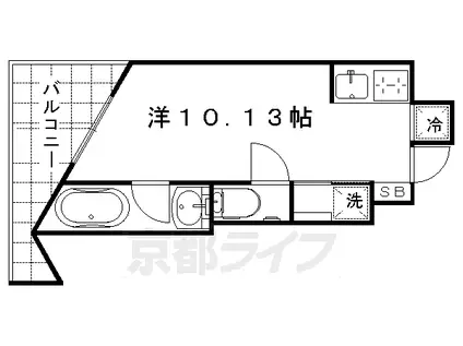 PLATINUM(ワンルーム/4階)の間取り写真