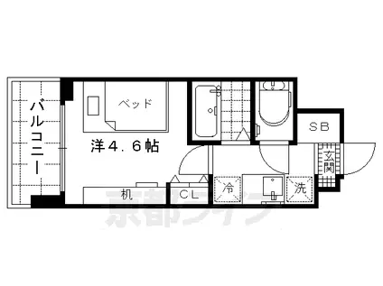 キャンパスヴィレッジ京都伏見(1K/2階)の間取り写真