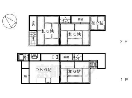 京阪電気鉄道京阪線 伏見稲荷駅 徒歩8分 2階建 築62年(4DK)の間取り写真