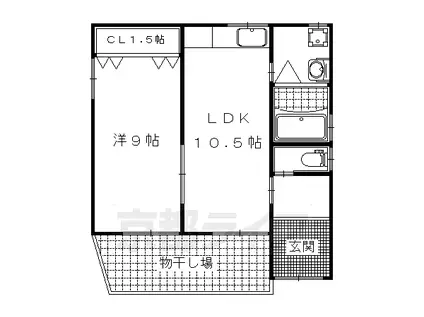 京阪電気鉄道京阪線 丹波橋駅 徒歩4分 1階建 築61年(1LDK)の間取り写真
