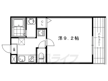 京都市東西線 東山駅(京都) 徒歩2分 4階建 築12年(1K/1階)の間取り写真